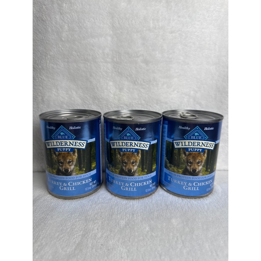 Grain-Free Blue Buffalo Wilderness Puppy Wet Food Puppy 12.5oz Blue New 3pk
